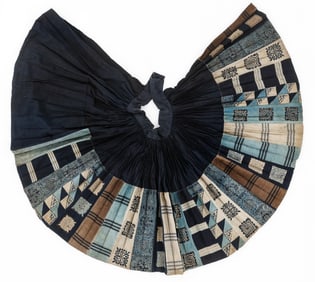 Miao Patchwork and Applique Pleated Wrap Skirt, China, Early/Mid 20th C.