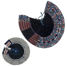 Two Miao Gejia Pleated Wrap Skirts, China, Early/Mid 20th C.