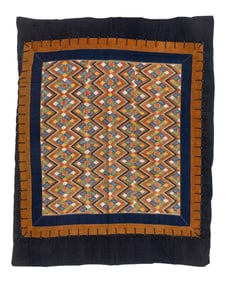 Antique Zhuang Embroidered Blanket Textile, China