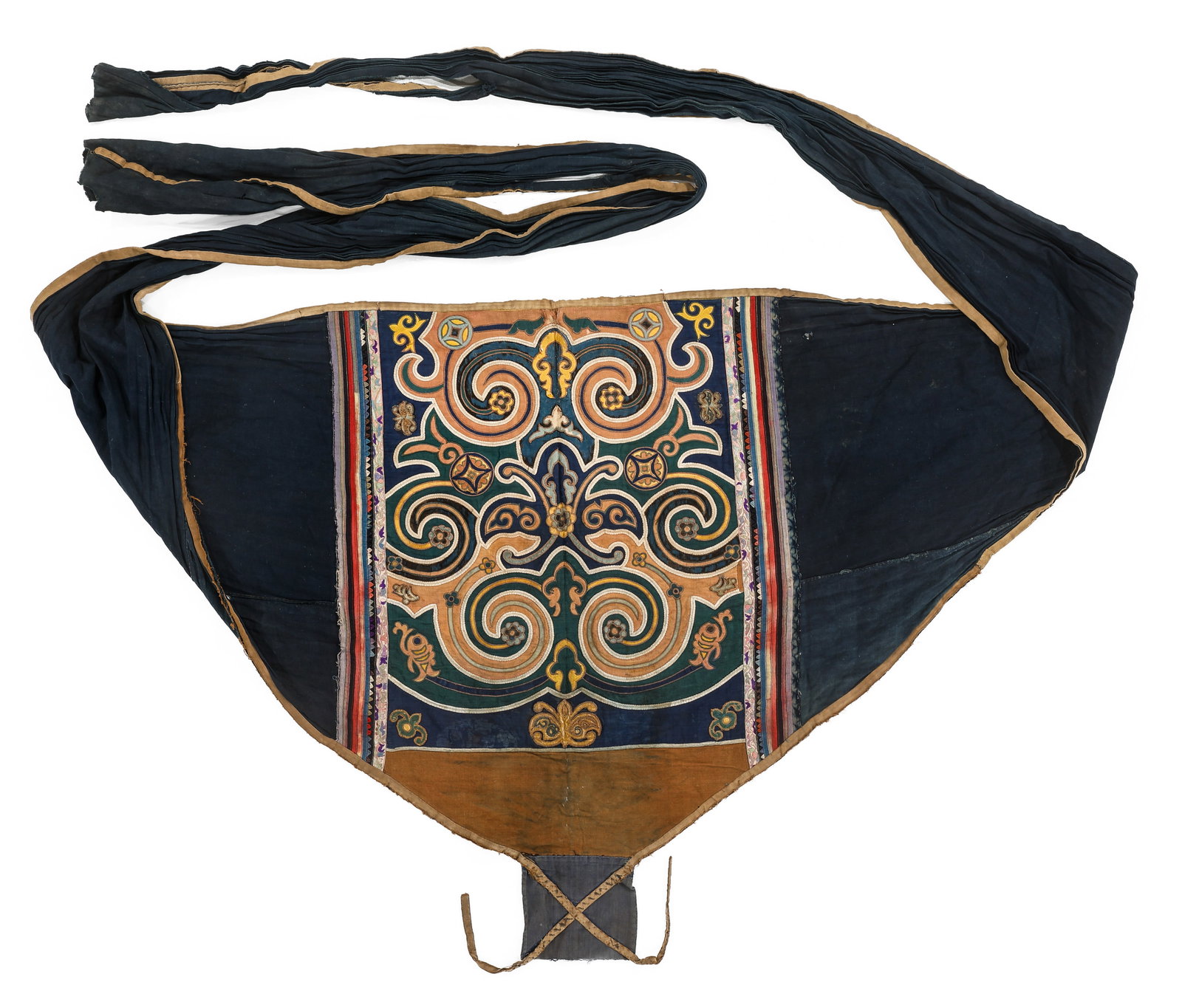 Zhuang Embroidered Baby Carrier, China, Early 20th C. (1 of 3)