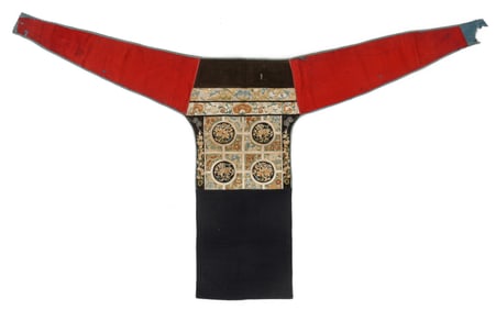 Antique Shui Embroidered Silk Baby Carrier Textile, China