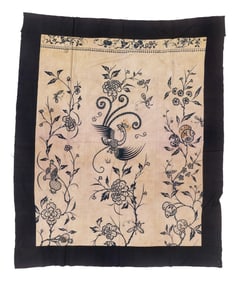Antique Han Chinese Embroidered Wall Hanging Textile