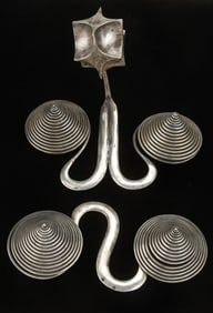 Two Antique Miao Silver Pendants, China