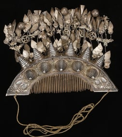 Antique Miao Silver Comb, China