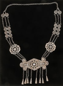 Antique Yi Silver Ceremonial Necklace, China