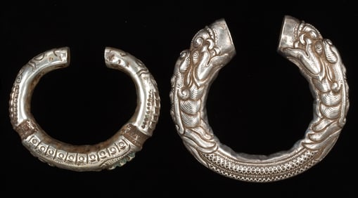 Pair of Antique Miao Bracelets, China