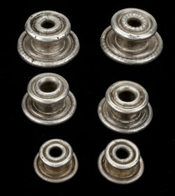 Three Pairs of Antique Miao Silver Earplugs, China