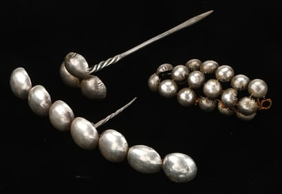 Three Antique Miao Silver Hair Pins, China