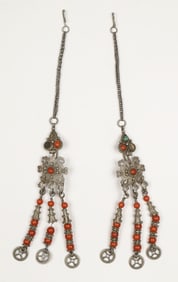 Pair of Antique Silver Pendants, China