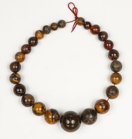 Antique Miao Amber Necklace, China