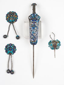Collector's Lot of Three Antique Silver Chinese Pins
