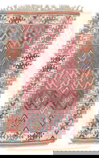 Reyhanli Kilim, Turkey, Ca. 1875, 3'4'' x 5'2'': Reyhanli Kilim, Turkey, Ca. 1875, 3'4'' x 5'2'' (102 x 157 cm). Weight: 4 lbs. Material: wool surface, wool warp. New York estate.