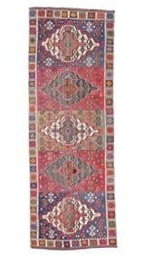 Reyhanli Kilim, Turkey, Ca. 1870, 5'0'' x 13'9''