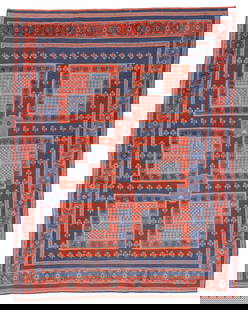 Roomsize Mixed Weave Kilim & Pile Carpet, Persia, Late 20th C., 8'2'' x 10'8'': Roomsize Mixed Weave Kilim & Pile Carpet, Persia, Late 20th C., 8'2'' x 10'8'' (249 x 325 cm). Weight: 48 lbs. Material: wool pile, wool warp, wool weft.