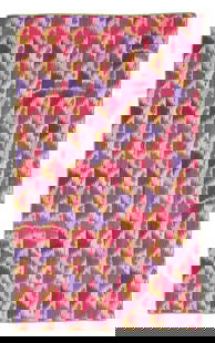 Silk Ikat Hanging, Uzbekistan, Late 19th C., 4'4'' x 7'5'': Silk Ikat Hanging, Uzbekistan, Late 19th C., 4'4'' x 7'5'' (132 x 226 cm). Weight: 2 lbs. Silk.