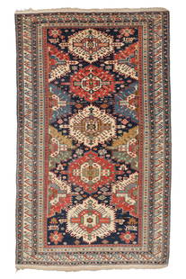 Fine Zejwa Kuba Rug, Caucasus, Ca. 1875, 4'6'' x 7'7'': Fine Zejwa Kuba Rug, Caucasus, Ca. 1875, 4'6'' x 7'7'' (137 x 231 cm). Weight: 12 lbs. Material: wool pile, wool warp, wool weft. Texas estate collection.