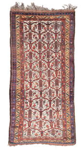 Luri Rug, Persia, Late 19th C., 4'2'' x 8'9'': Luri Rug, Persia, Late 19th C., 4'2'' x 8'9'' (127 x 267 cm). Weight: 19 lbs. Material: wool pile, wool warp, wool weft. New England estate.