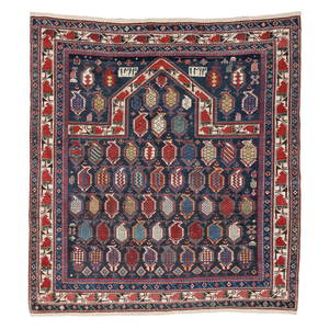 Fine Shirvan Marasali Prayer Rug, Caucasus, Ca. 1875, 4'0'' x 4'3''