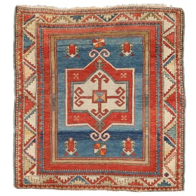 Fachralo Kazak Prayer Rug, Caucasus, Late 19th C., 3'11'' x 4'1''
