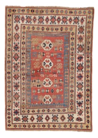 Kazak Rug, Caucasus, Early/Mid 19th C., 4'1'' x 5'8''