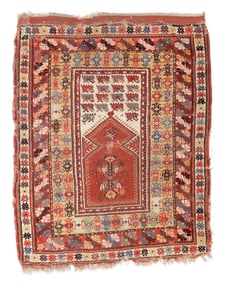 Milas Prayer Rug, Turkey, Mid 19th C., 3'4'' x 4'2''