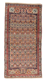 Kazak Double Niche Rug, Caucasus, Ca. 1870, 3'6'' x 7'3''