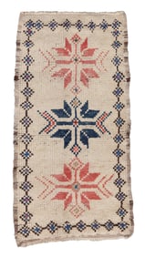 Central Anatolian Yastik Rug, Turkey, Late 19th C., 1'5'' x 2'9''
