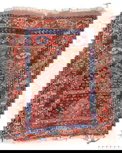 Konya Prayer Rug, Turkey, Mid 19th C., 3'5'' x 4'2'': Konya Prayer Rug, Turkey, Mid 19th C., 3'5'' x 4'2'' (104 x 127 cm). Weight: 5 lbs. Material: wool pile, wool warp, wool weft.