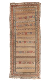Unusual Camel Field Bidjar Rug, Persia, Ca. 1875, 4'3'' x 9'10''