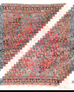 Heriz Rug, Persia, Ca. 1900, 5'0'' x 6'5'': Heriz Rug, Persia, Ca. 1900, 5'0'' x 6'5'' (152 x 196 cm). Weight: 19 lbs. Material: wool pile, cotton warp, cotton weft.