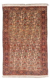 Fine Ivory Field Mishan Malayer Rug, Persia, Late 19th C., 4'2'' x 6'5''
