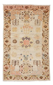 Khotan Rug, East Turkestan, Ca. 1900, 3'9'' x 5'10''