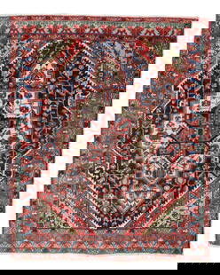Bakhtiari Rug, Persia, Ca. 1930's/40's, 5'7'' x 6'9'': Bakhtiari Rug, Persia, Ca. 1930's/40's, 5'7'' x 6'9'' (170 x 206 cm). Weight: 17 lbs. Material: wool pile, cotton warp, cotton weft.