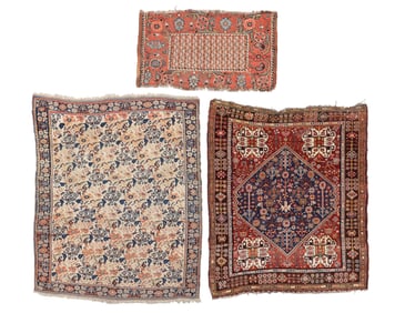 3 Antique SW Persian Rugs, Late 19th/Early 20th C