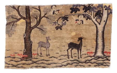 Mongolian Pictorial Rug, Ca. 1900, 7'0'' x 4'2''