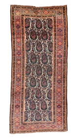 West Persian Kurd Rug, Ca. 1900, 4'4'' x 9'6''