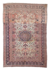 Unusual Antique Kashan Rug, Persia, 7'10'' x 11'3''