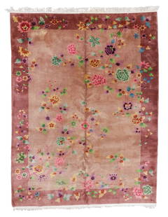 Chinese Art Deco Rug, Ca. 1930's/40's, 8'9'' x 11'6'': Chinese Art Deco Rug, Ca. 1930's/40's, 8'9'' x 11'6'' (267 x 351 cm). Weight: 96 lbs. Material: wool pile, cotton warp, cotton weft.