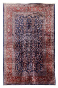 Blue Manchester Kashan, Persia, Ca. 1910, 10'11'' x 17'0''