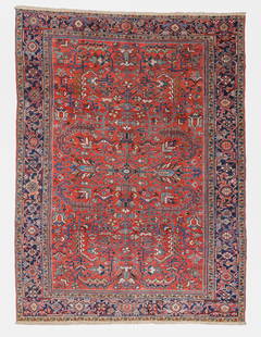 Heriz Rug, Persia, Ca. 1920, 8'1'' x 11'0'': Heriz Rug, Persia, Ca. 1920, 8'1'' x 11'0'' (246 x 335 cm). Weight: 62 lbs. Material: wool pile, cotton warp, cotton weft.