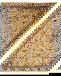 Art Deco Indo Chinese Rug, India, Early 20th C., 9'4'' x 12'0'': Art Deco Indo Chinese Rug, India, Early 20th C., 9'4'' x 12'0'' (284 x 366 cm). Weight: 60 lbs. Material: wool pile, cotton warp, cotton weft.
