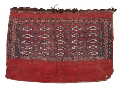 Yomud Flatwoven Chuval, Turkmenistan, Ca. 1890, 3'7'' x 2'6''