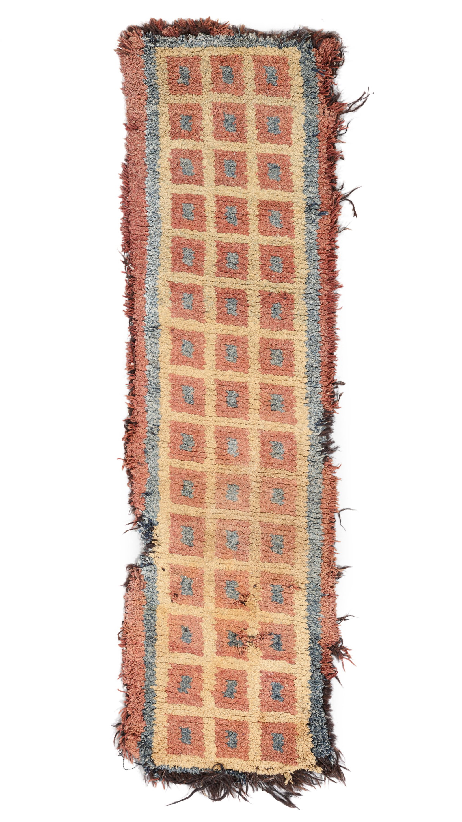 Wangden Rug, Tibet, 19th C., 1'9'' x 6'5'': Wangden Rug, Tibet, 19th C., 1'9'' x 6'5'' (53 x 196 cm). Weight: 14 lbs. Material: wool pile, wool warp, wool weft.