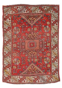 Bergama Rug, Turkey, Ca. 1940, 4'4'' x 5'9''