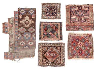 6 Antique Persian Bags/Fragments
