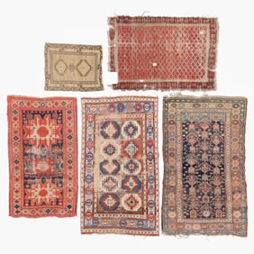 5 Shabby Chic Antique Caucasian Rugs