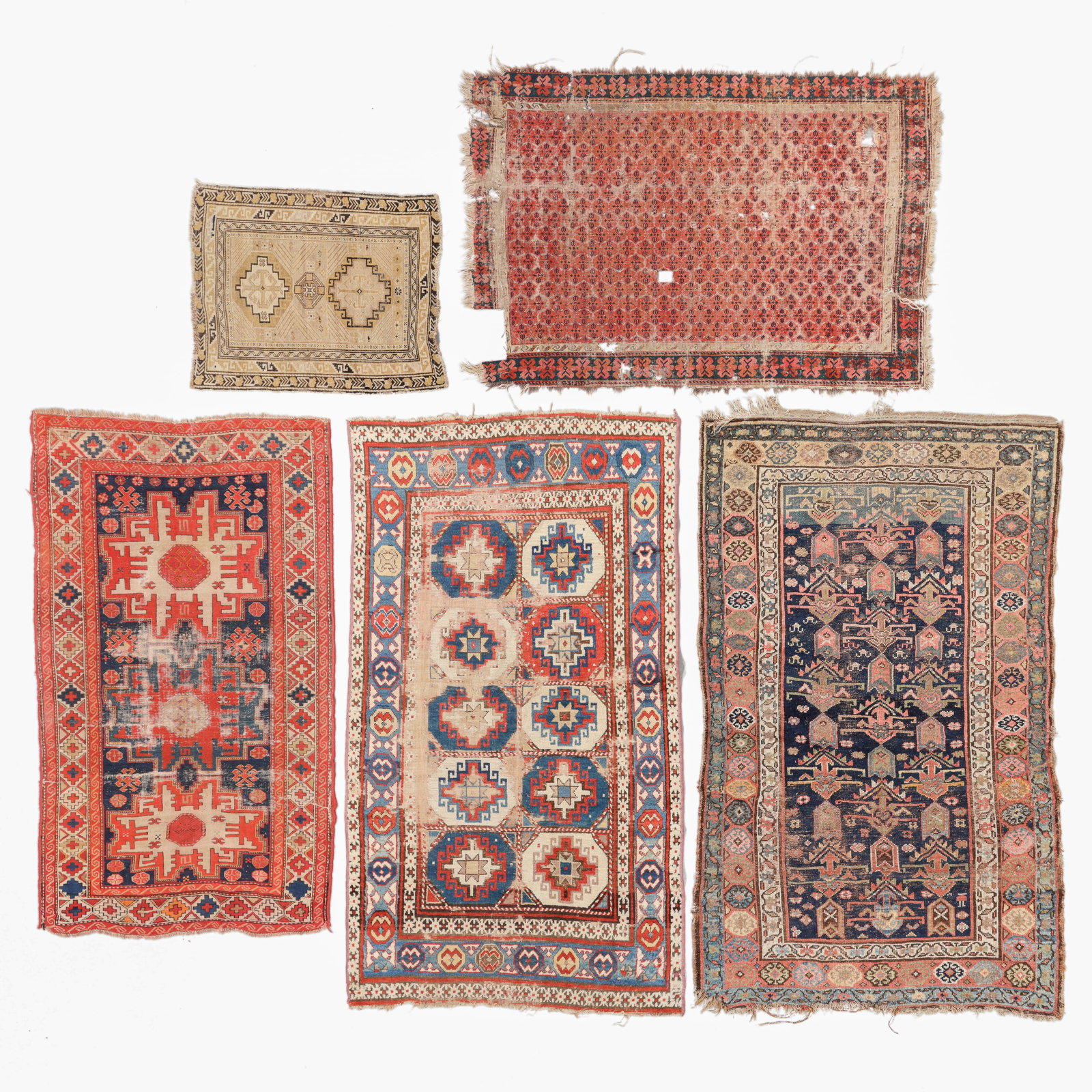 5 Shabby Chic Antique Caucasian Rugs (1 of 7)