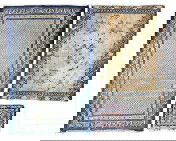 3 Antique Shabby Chic Chinese Rugs, China, 19th C