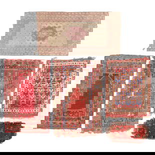 5 Antique Shabby Chic Anatolian Rugs, Turkey: 5 Antique Shabby Chic Anatolian Rugs, Turkey, Largest Size: 3'9'' x 5'11'' (114 x 180 cm). Weight: 24 lbs total. Wool.