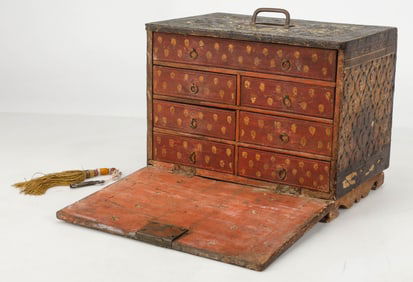 Antique Anglo-Indian Fall-Front Table Cabinet